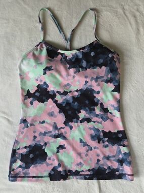 lululemon athletica Pink Mint Navy Abstract Camo Tank